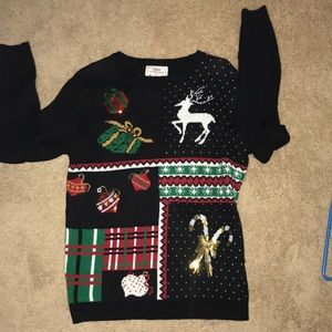 Christmas sweater size Large with bells! Ex. Cond.
